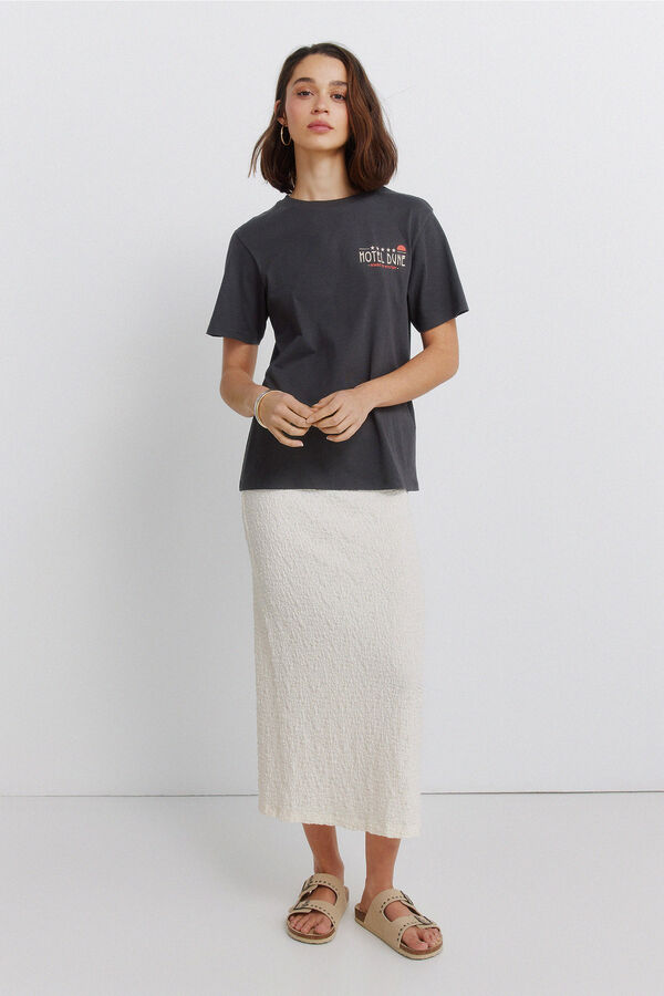 Springfield T-shirt de manga curta estampada cinzento