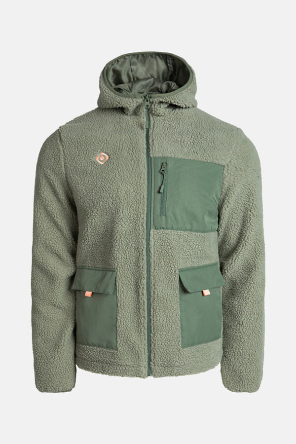 Izas Chaqueta polar de borreguillo kaki