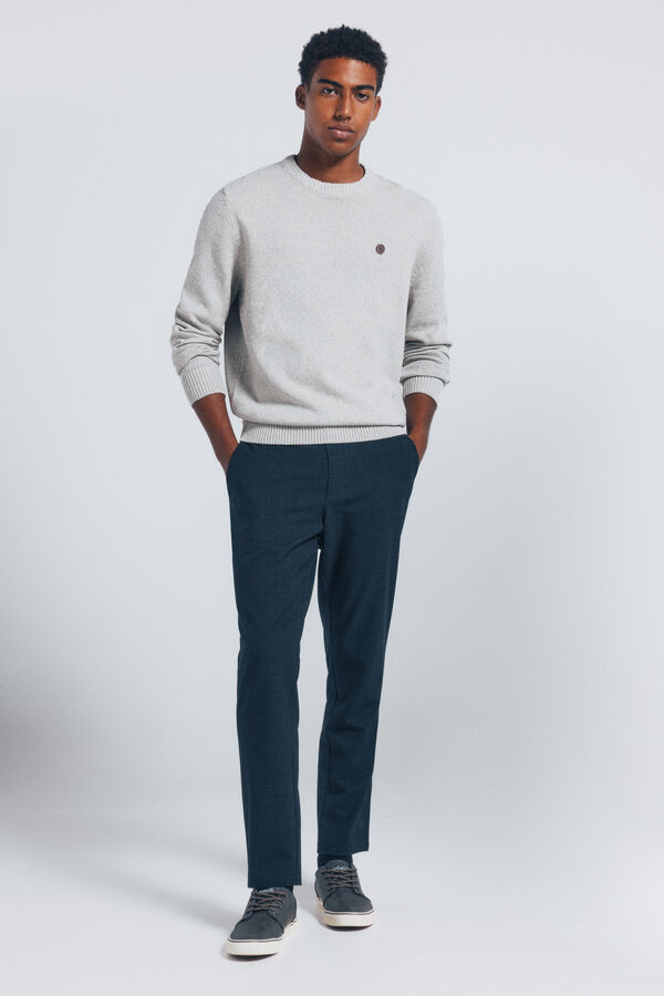 Springfield Camisola liso de fantasia torcida cinzento