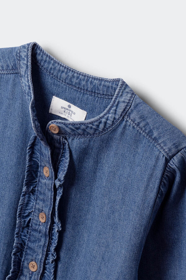 Springfield Kids Vestido jeans para meninas azul