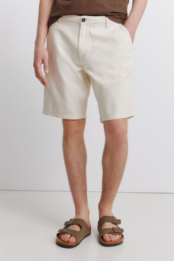 Springfield Bermudas em algod&atilde;o comfort fit branco