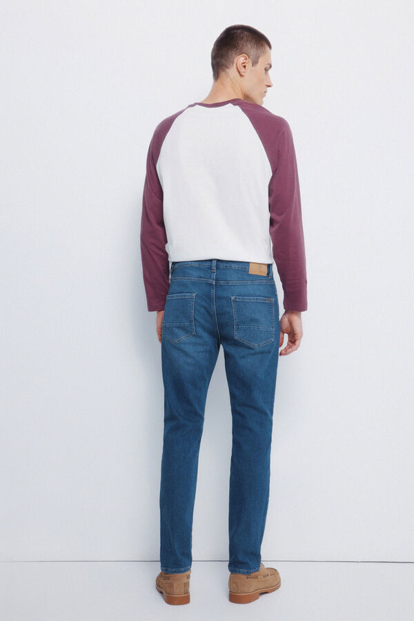 Springfield Calça jeans de malha slim fit azul