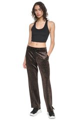 DKNY Cal&ccedil;a comprida cintura ajust&aacute;vel logo castanho