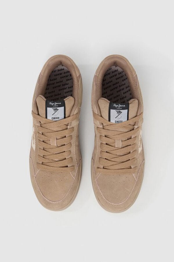 Pepe Jeans  Tênis baixos de camurça camel