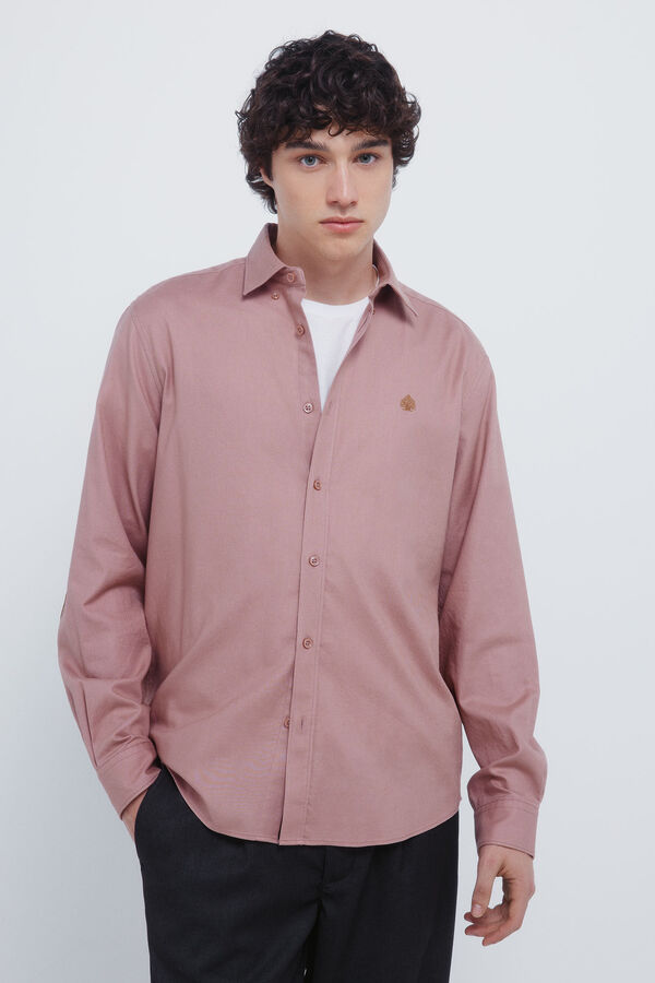 Springfield Camisa de flanela com cotoveleiras rosa