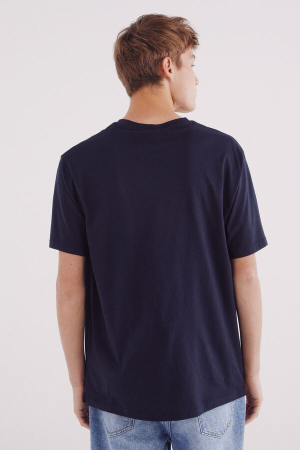 Springfield Camiseta básica com gola redonda azul