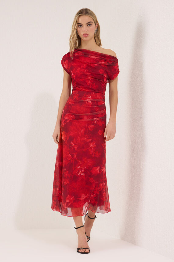 Vestido maxi asimétrico