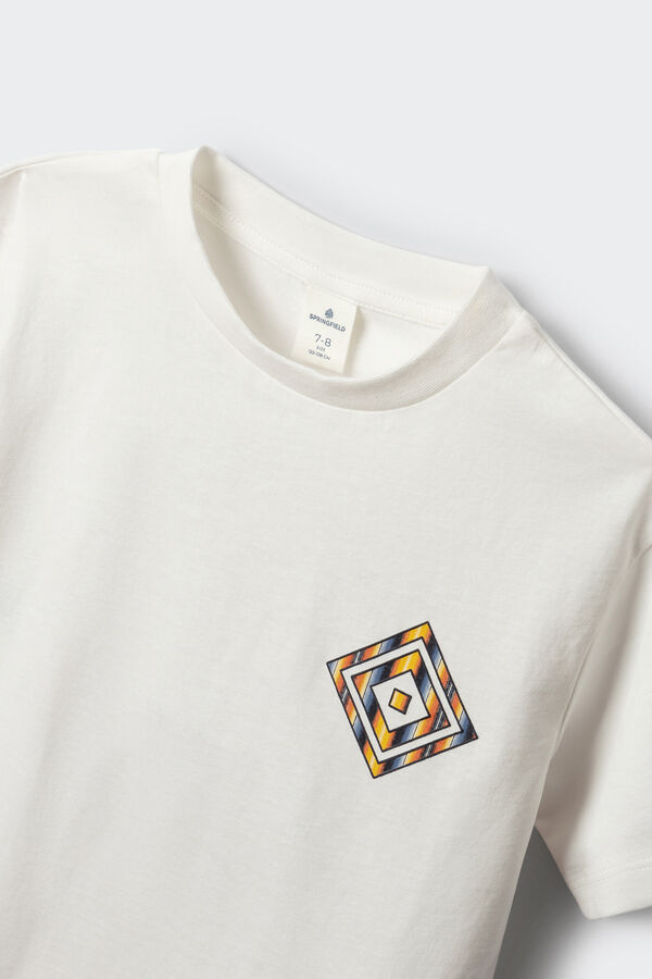 Springfield Kids T-shirt manga curta &eacute;tnica para menino bege