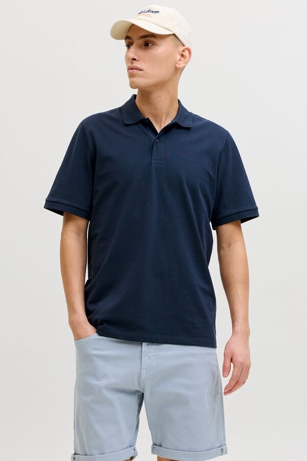 Jack & Jones Polo regular fit em malha azul