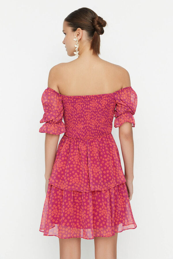 Trendyol Vestido mini com decote rosa