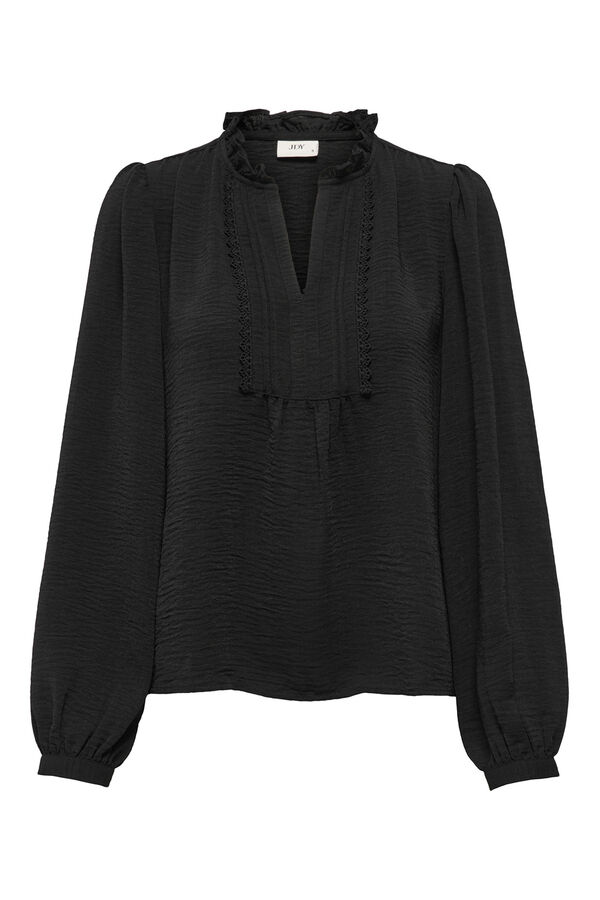 JDY Fluid long sleeve blouse black