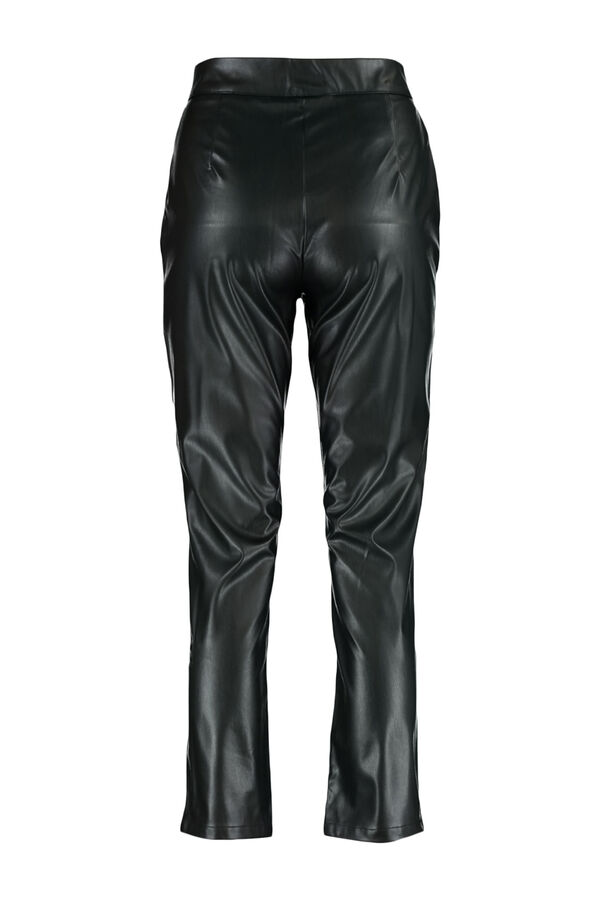 Trendyol Cal&ccedil;a efeito pele de cintura alta preto