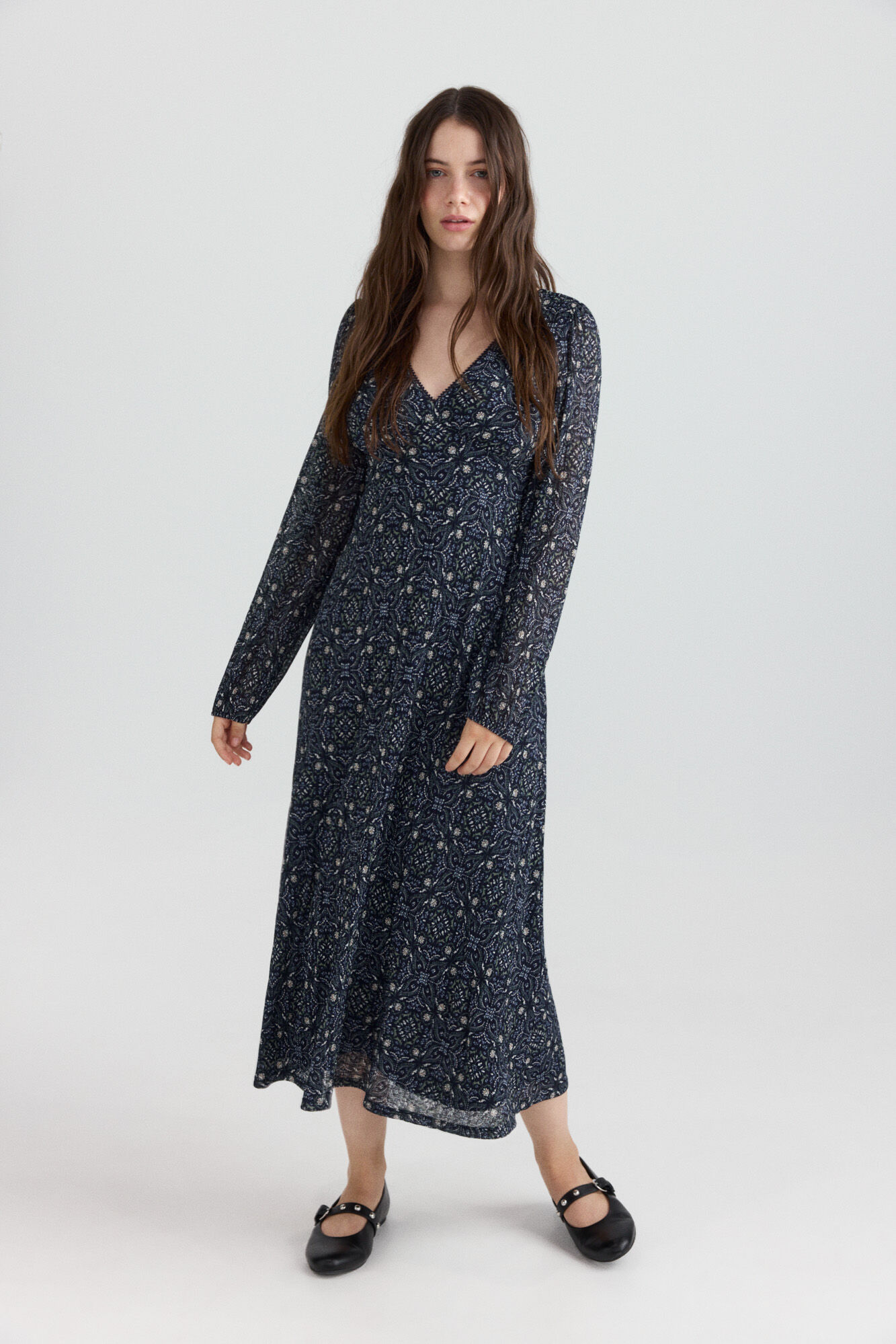 Springfield Vestido midi estampado boho
