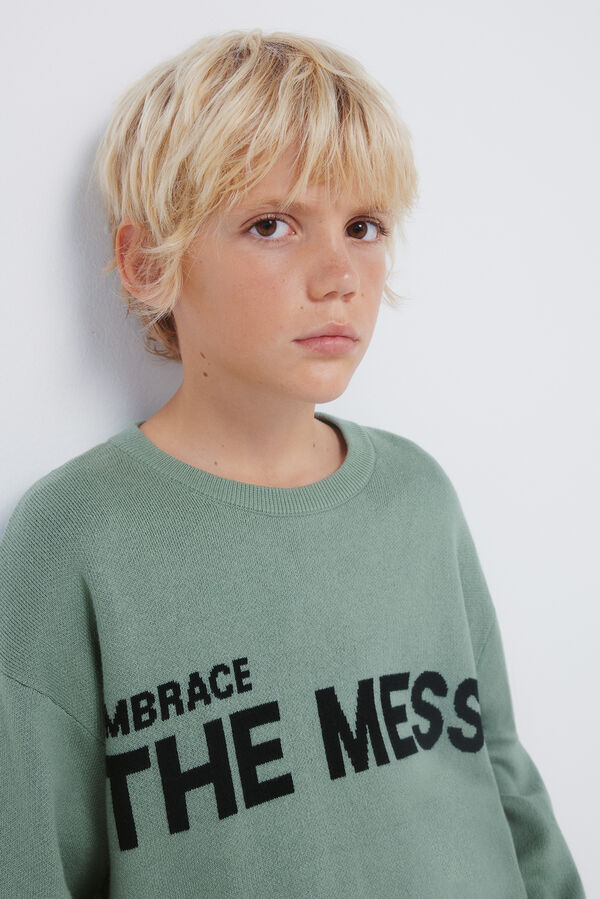 Springfield Kids Camisola infantil "The mess" verde