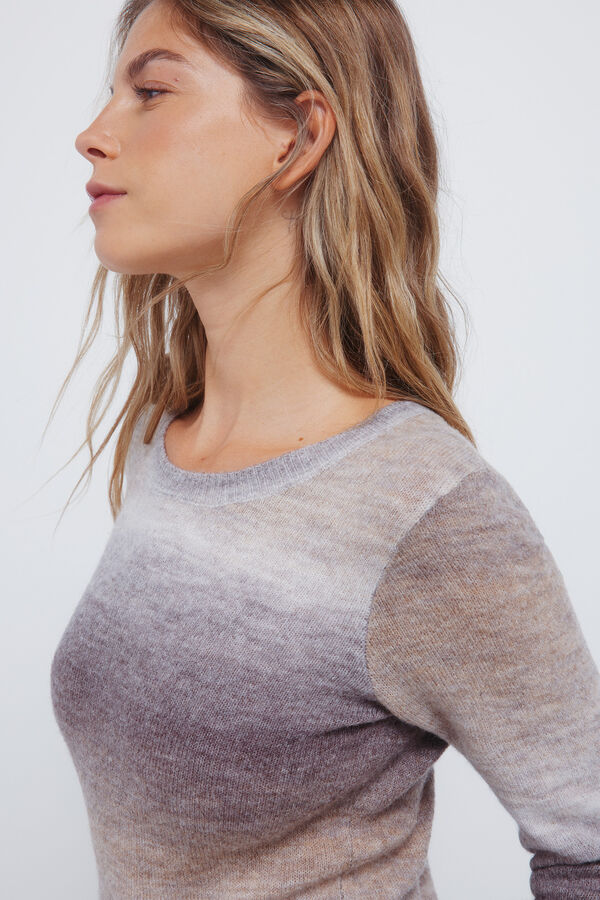 Springfield Vestido midi de malha com tingimento espacial cinzento