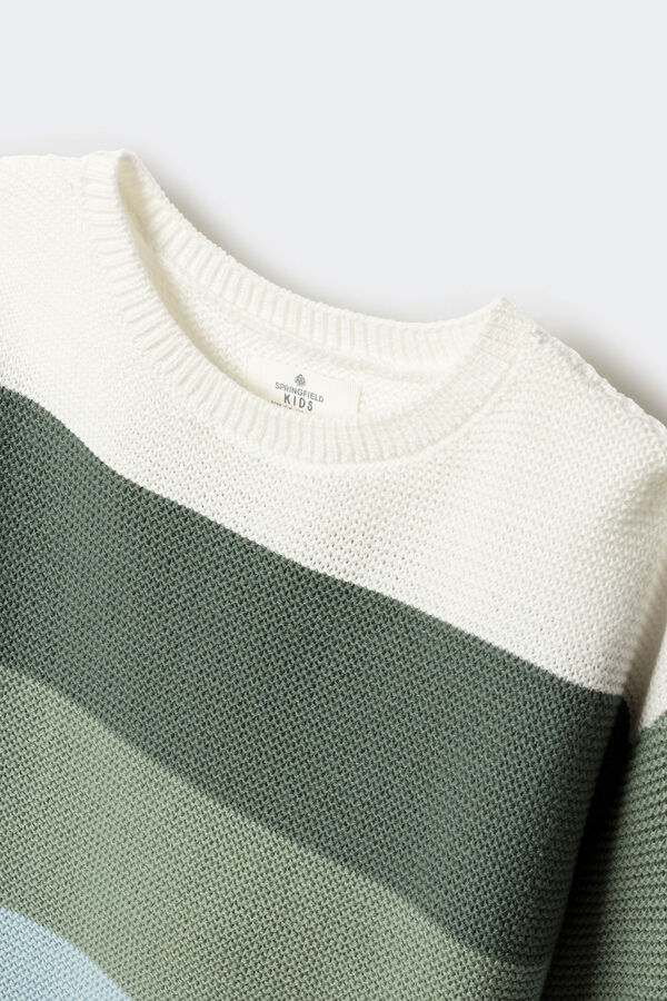 Springfield Kids Camisola às riscas para menina verde