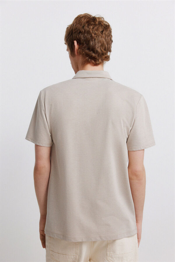 Springfield Polo liso slim fit bege
