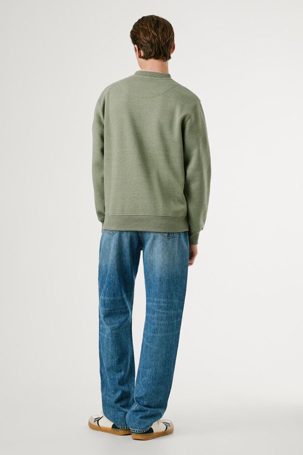 Pepe Jeans Sweatshirt Gola Redonda Com Logo verde