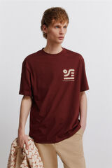 Springfield T-shirt bordado &eacute;tnico castanho