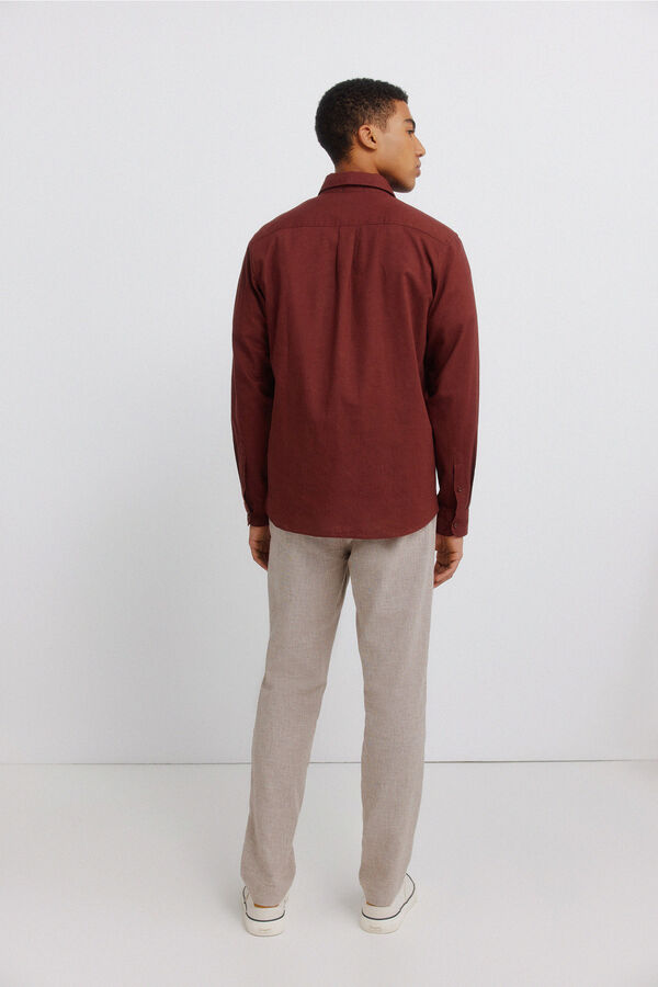 Springfield Cal&ccedil;as slim fit confort&aacute;veis de estrutura de linho cru
