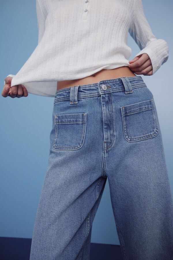 Springfield Jeans super flare comfort azul
