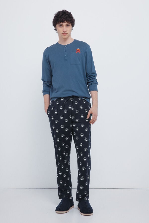 Springfield Pijama longo da Vila Sésamo azul