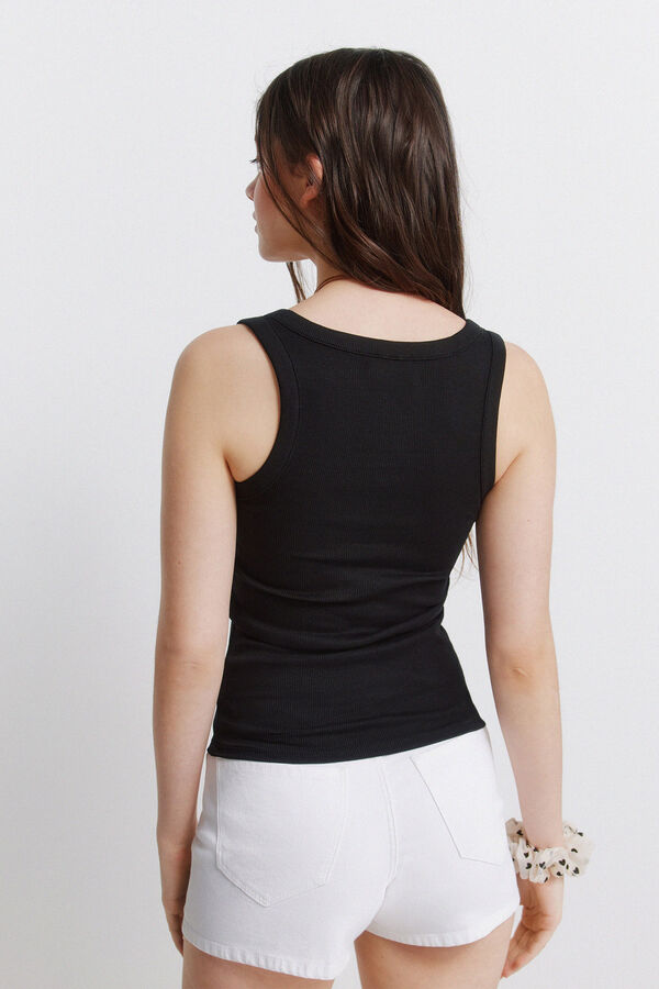 Springfield T-shirt al&ccedil;as nadadora preto