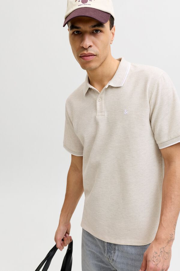 Jack & Jones Polo regular em piqu&eacute; branco