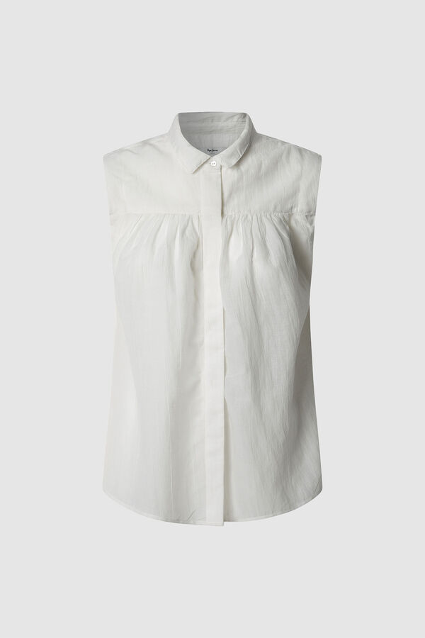 Pepe Jeans Blusa Derby Sem Mangas bege