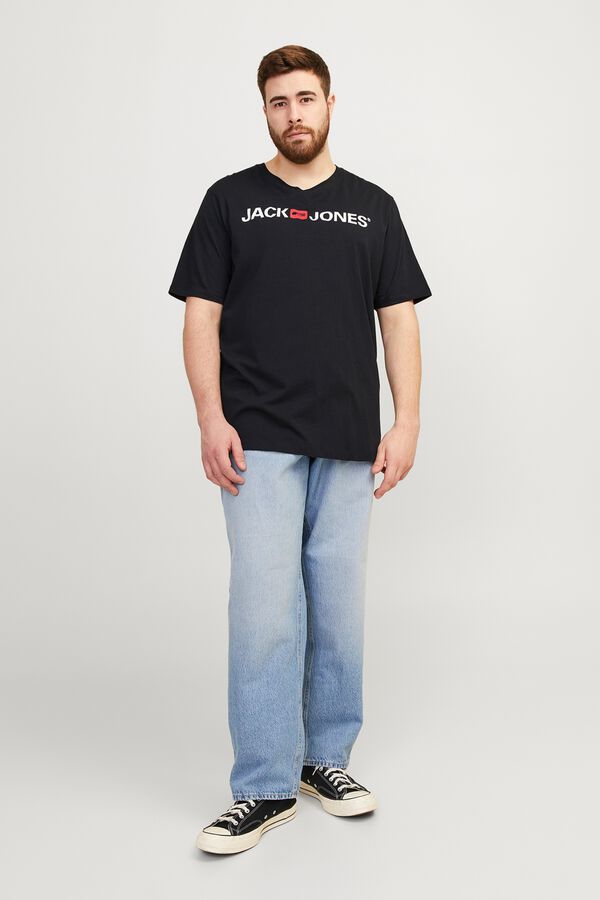 Jack & Jones PLUS T-shirt de manga curta com logo preto