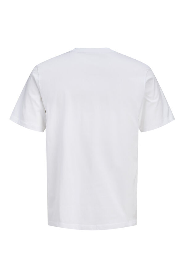 Jack & Jones Camiseta b&aacute;sica com logo branco