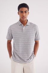 Springfield regular fit structured microstripe polo jersey blue