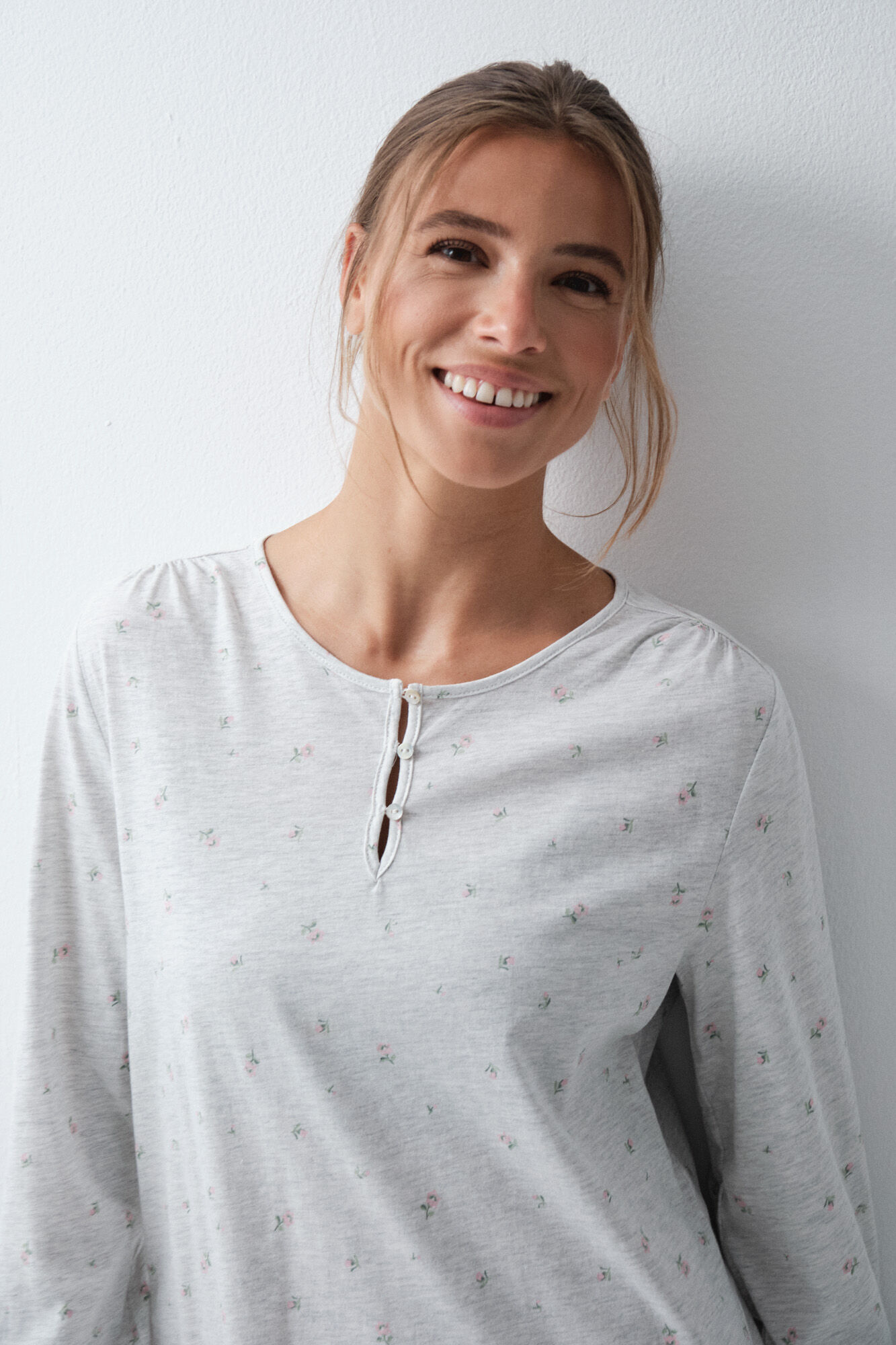 Women'secret Camisa de dormir curta em algod&atilde;o com estampado de flores