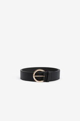 Womensecret Smooth Leather Effect Belt black