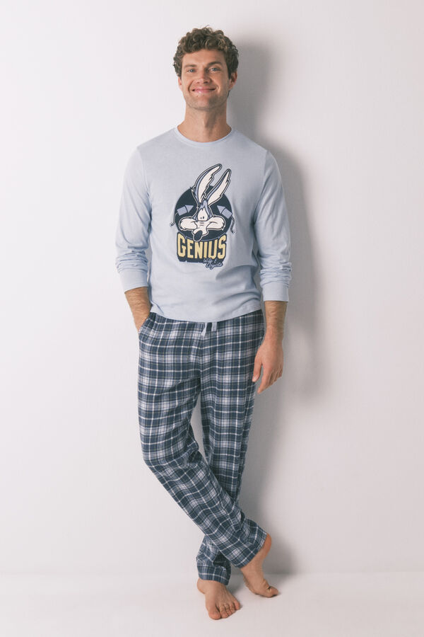 Women'secret Pijama comprido 100% algodão azul Coyote  azul