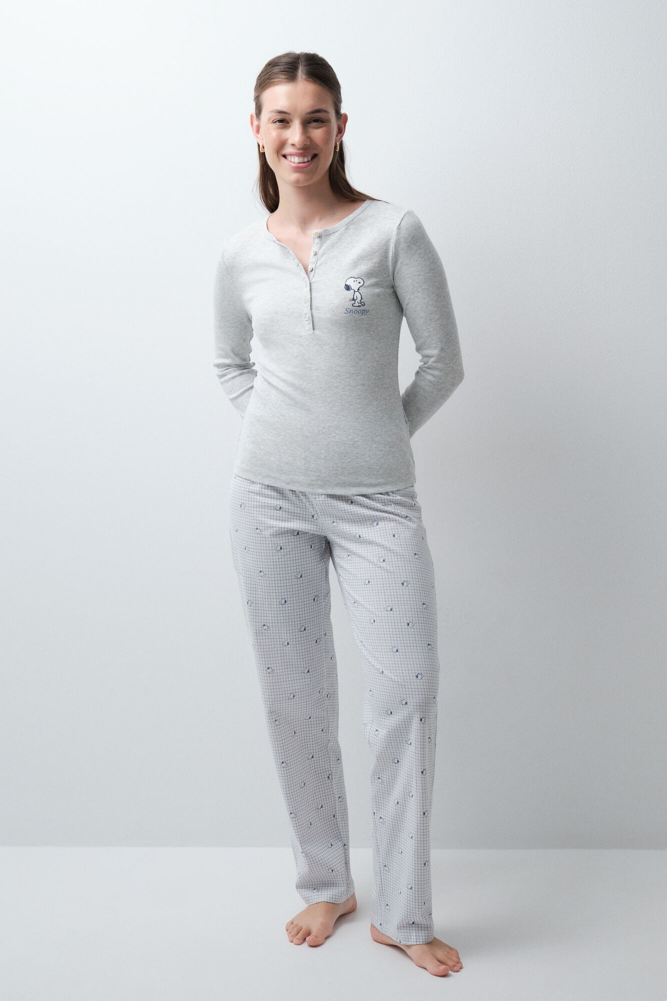 Women'secret Pijama comprido em algod&atilde;o Snoopy flanela