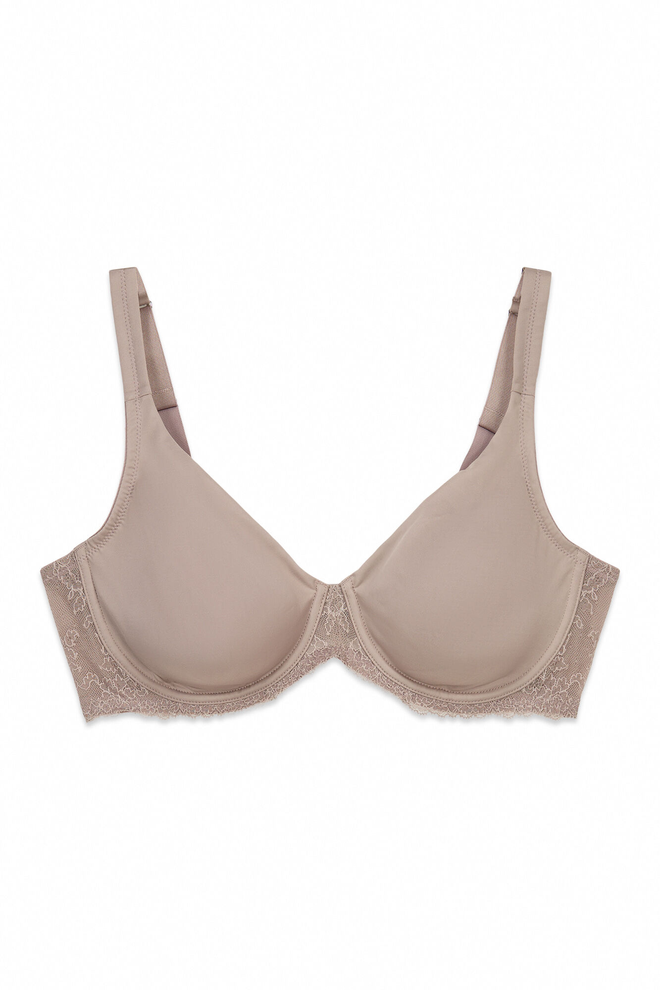 Women'secret Sujetador reductor microfibra y encaje beige REAL