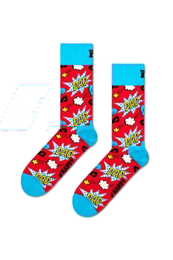Happy Socks Pacote de 2 meias Super Dad azul