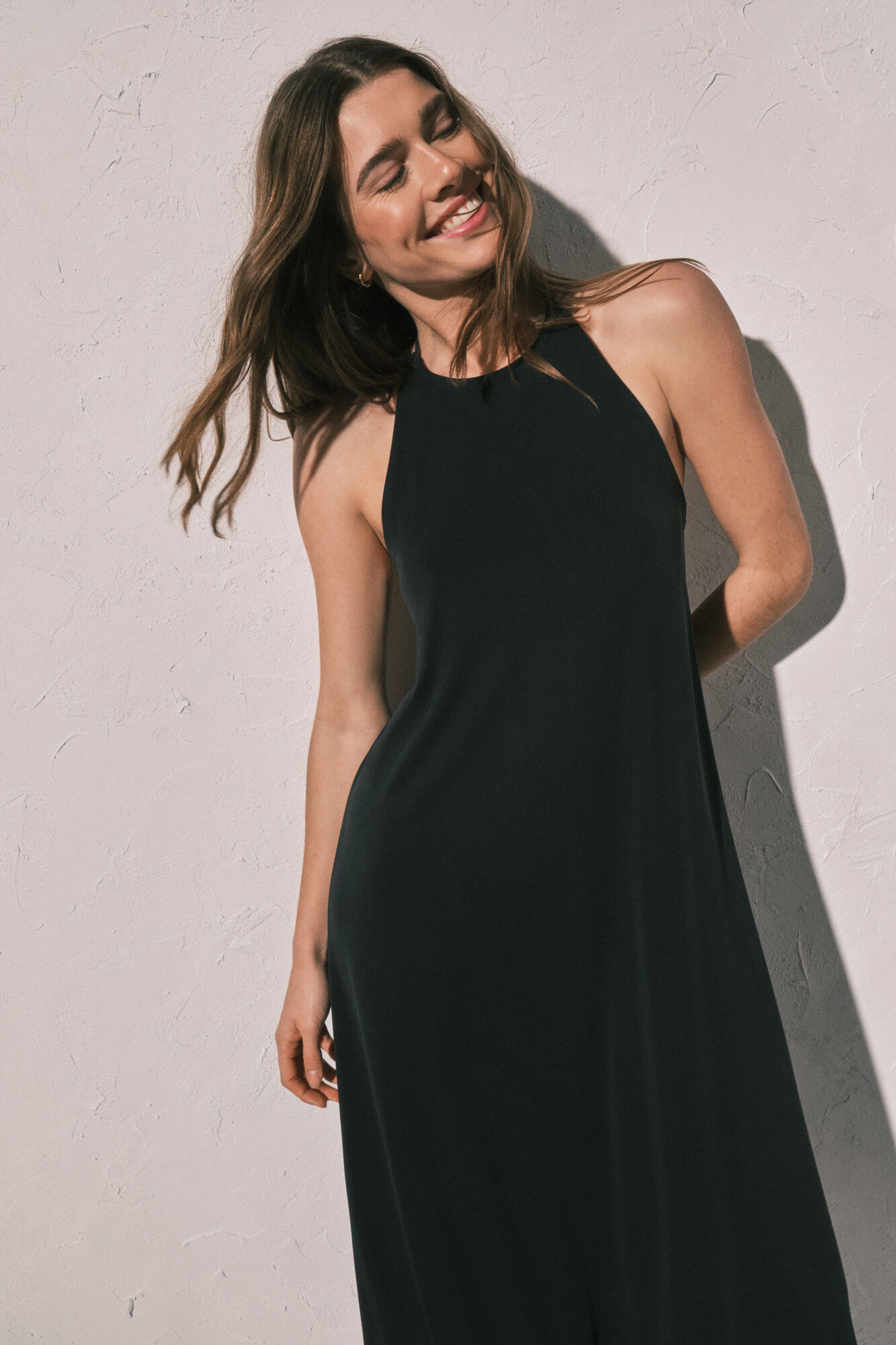 Women'secret Vestido comprido fluido preto