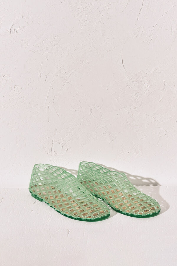 Women'secret Sand&aacute;lias jelly com efeito rede verde verde