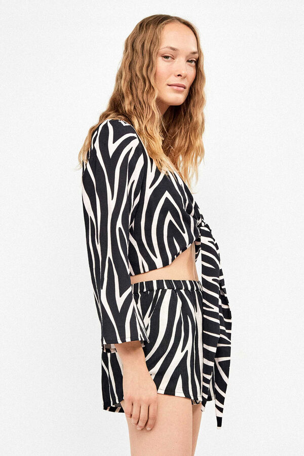 Gisela Cal&ccedil;&otilde;es estampado de zebra branco
