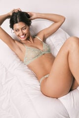 Women'secret Soutien triangular de renda verde NATURAL verde