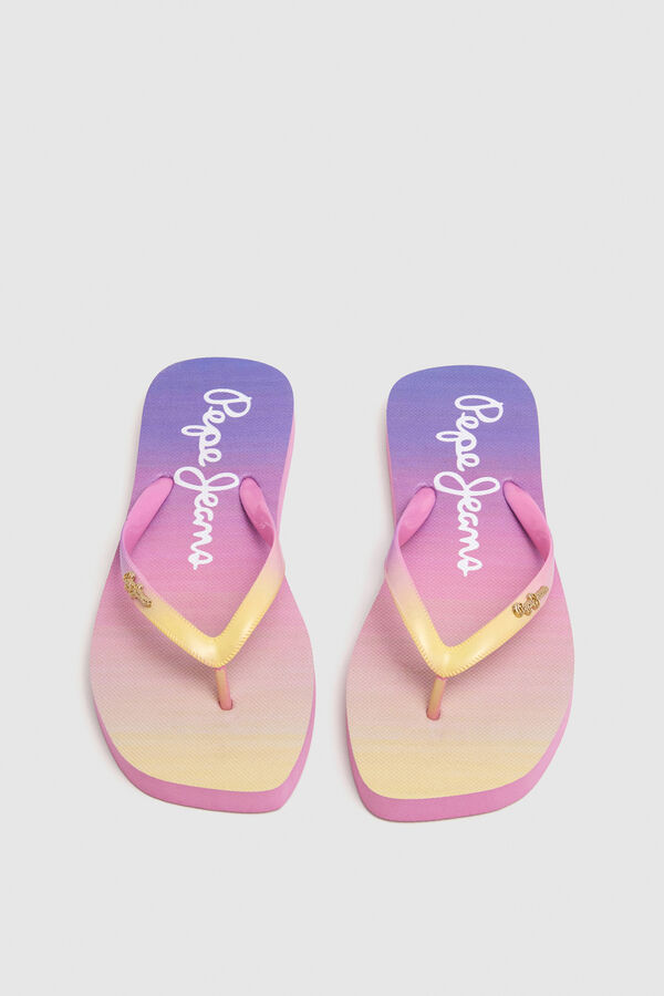 Pepe Jeans logo de sand&aacute;lias de praia estampado