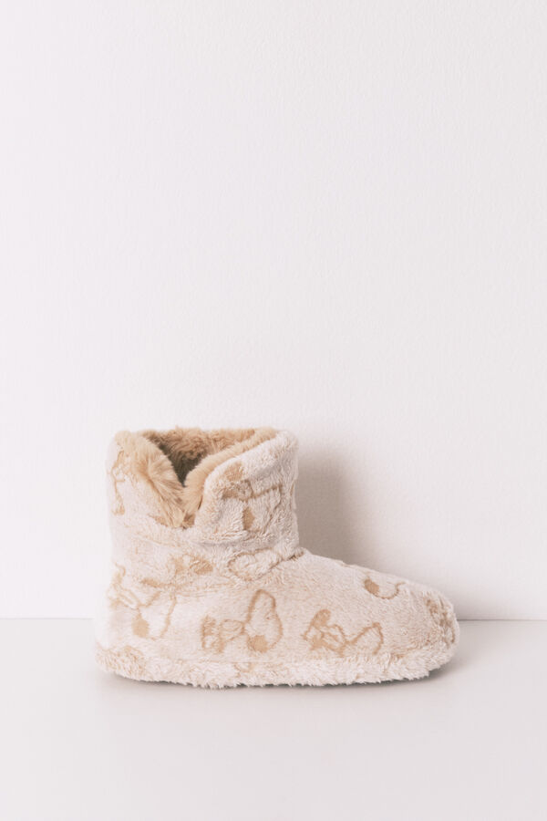 Women'secret Chinelos de quarto de botas alto do Snoopy bege