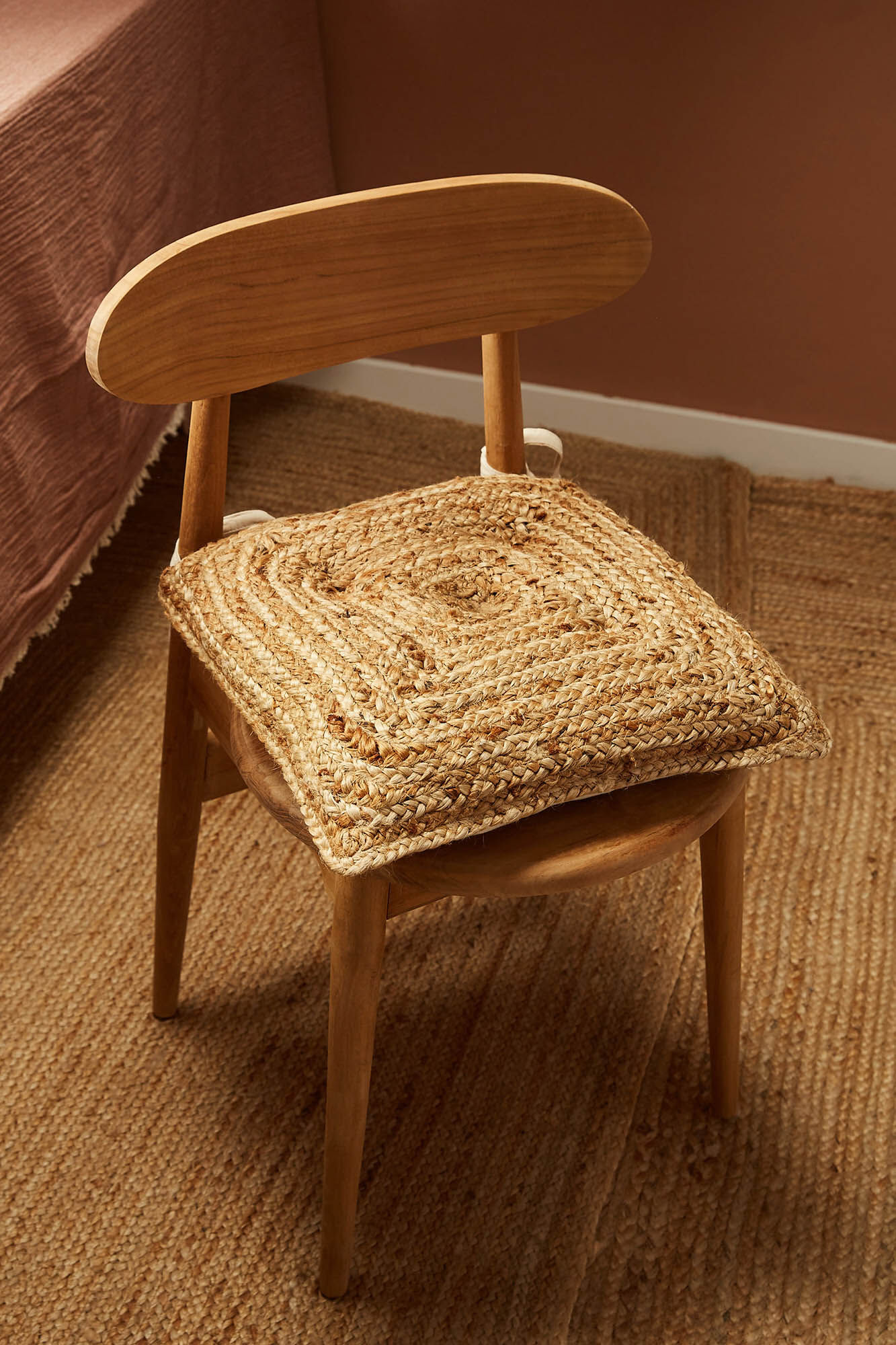 Calma House Coxim de cadeira de juta ural