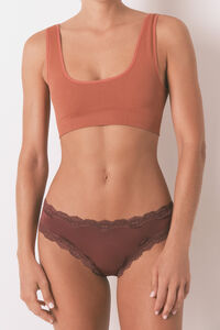 Women'secret Braga brasileña microfibrafibra brillante granate