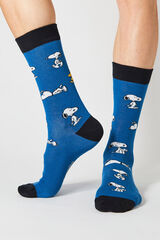 Besocks Calcetines altos de algodón orgánico color azul azul