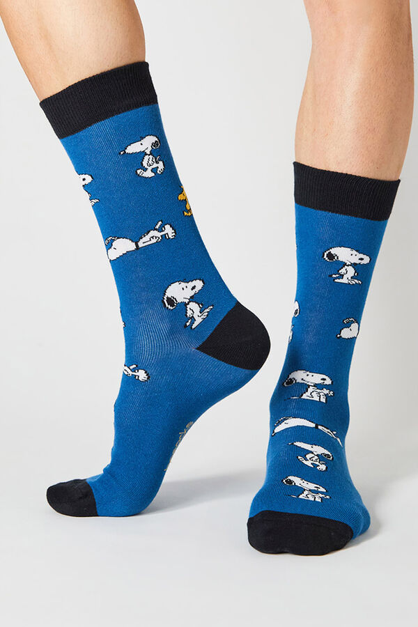 Besocks Calcetines altos de algodón orgánico color azul azul