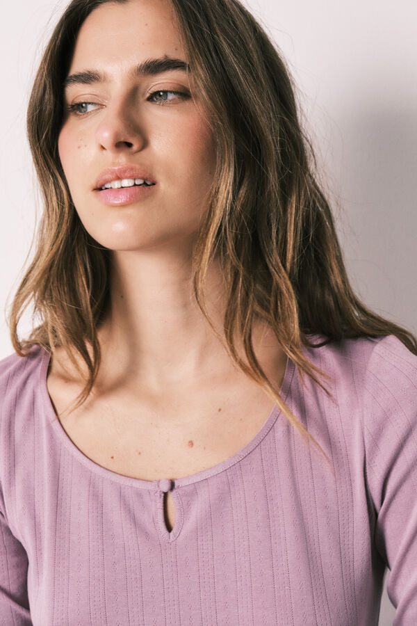 Women'secret Pijama largo rosa estampado flores rosa