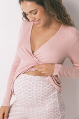 Women'secret Pijama capri "maternity" rosa técnica canelada rosa
